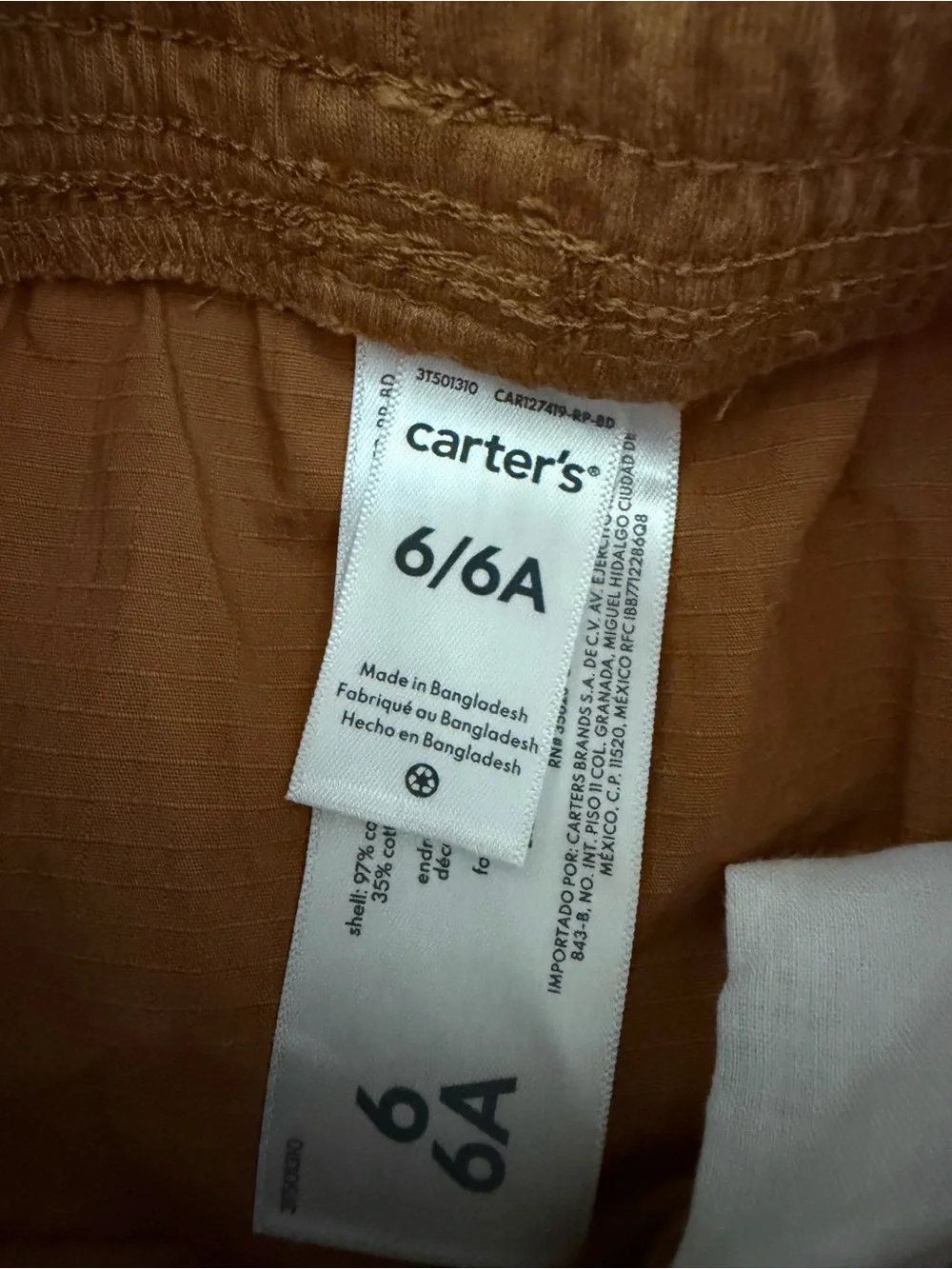NWT Carter’s Boys 6/6A Brown Cargo Jogger Pants 3-Pack